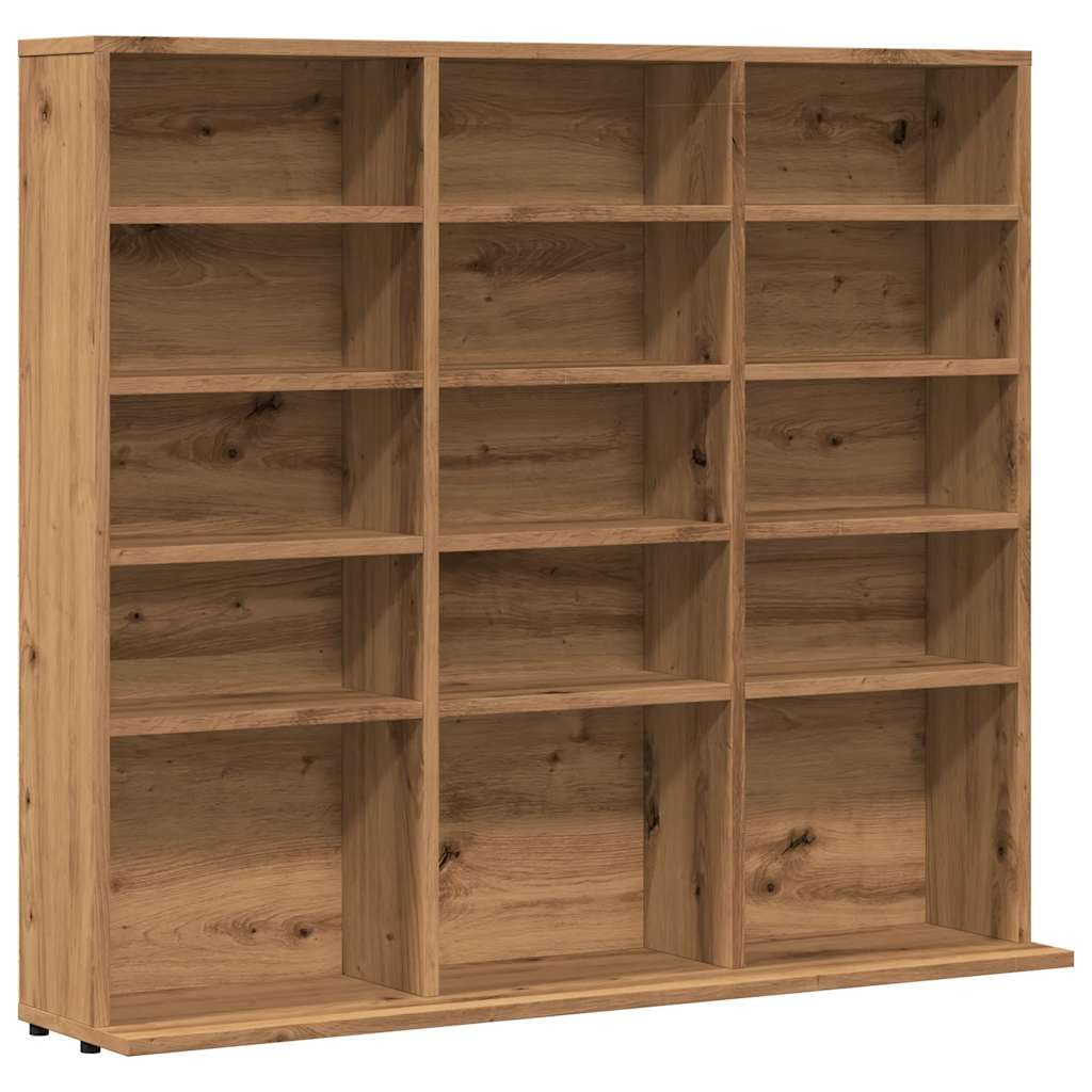 (Artisan Oak) Vidaxl Cd Cabinet Cd Shelf Rack Storage Cabinet Display Shelf Engineered Wood 8721158435262