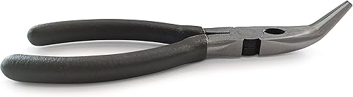 Miniatura 4 de Juego de 3 alicates de punta de aguja larga en ángulo, juego de 3 alicates de punta doblada de 9045 grados de 11 pulgadas, 7 pulgadas y 6 pulgadas