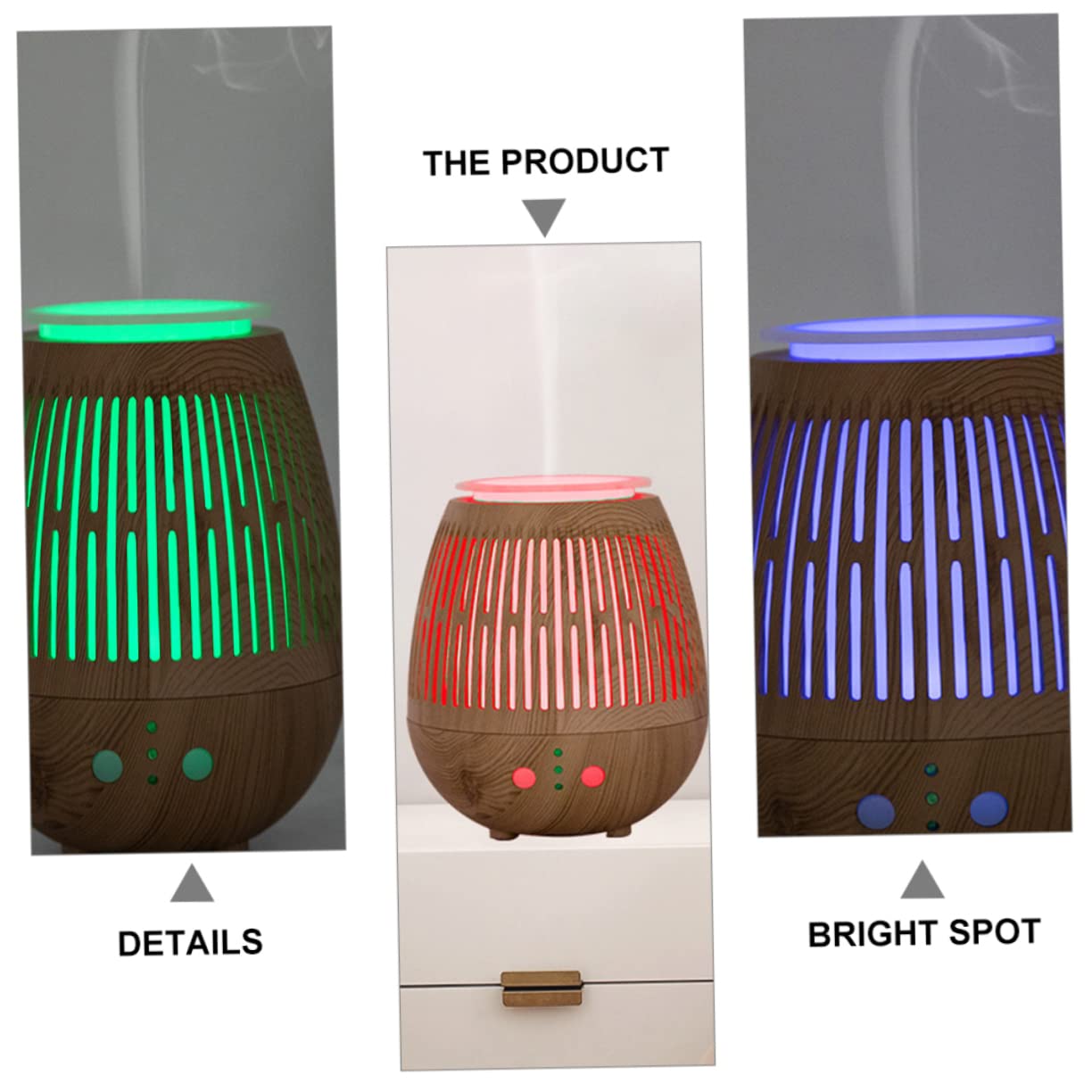 DOITOOL Diffusore d Aroma Silenzioso Luce Notturna LED Umidificatore per Auto Camera da Letto Ufficio Riduce Secchezza Aria Spazio