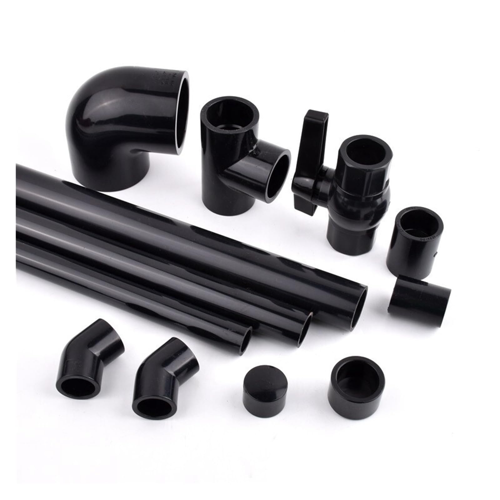 Connecteur De Tuyau En PVC Noir, 20~50mm, UPVC, Coude D'eau Jardin, Joint T, Alimentation Réservoir D'aquarium, Connecteurs D'extrémité Drainage(Union,40mm Black (2pcs))