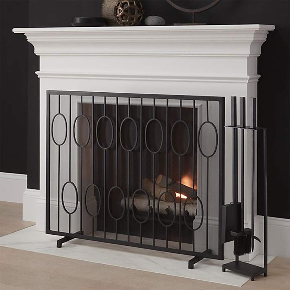 Buy Fire Guard Modern Black Fireplace Screens Freestanding Panel Log Burner Hearth Pit