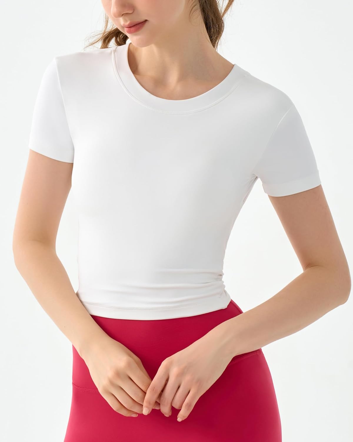 DaiLiWei Open Back Workout Tops for Women Longline Sports Bras Padded Crop Tank Yoga Top Low Back Shirts with Built in Bra - Image 8