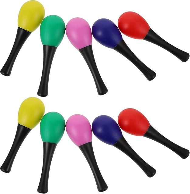 10Pcs Sand Hammer Mini Maracas Egg Shaker Baby Rattles Shaker Toys DIY Musical Instrument Educational Toys (assorted Color)