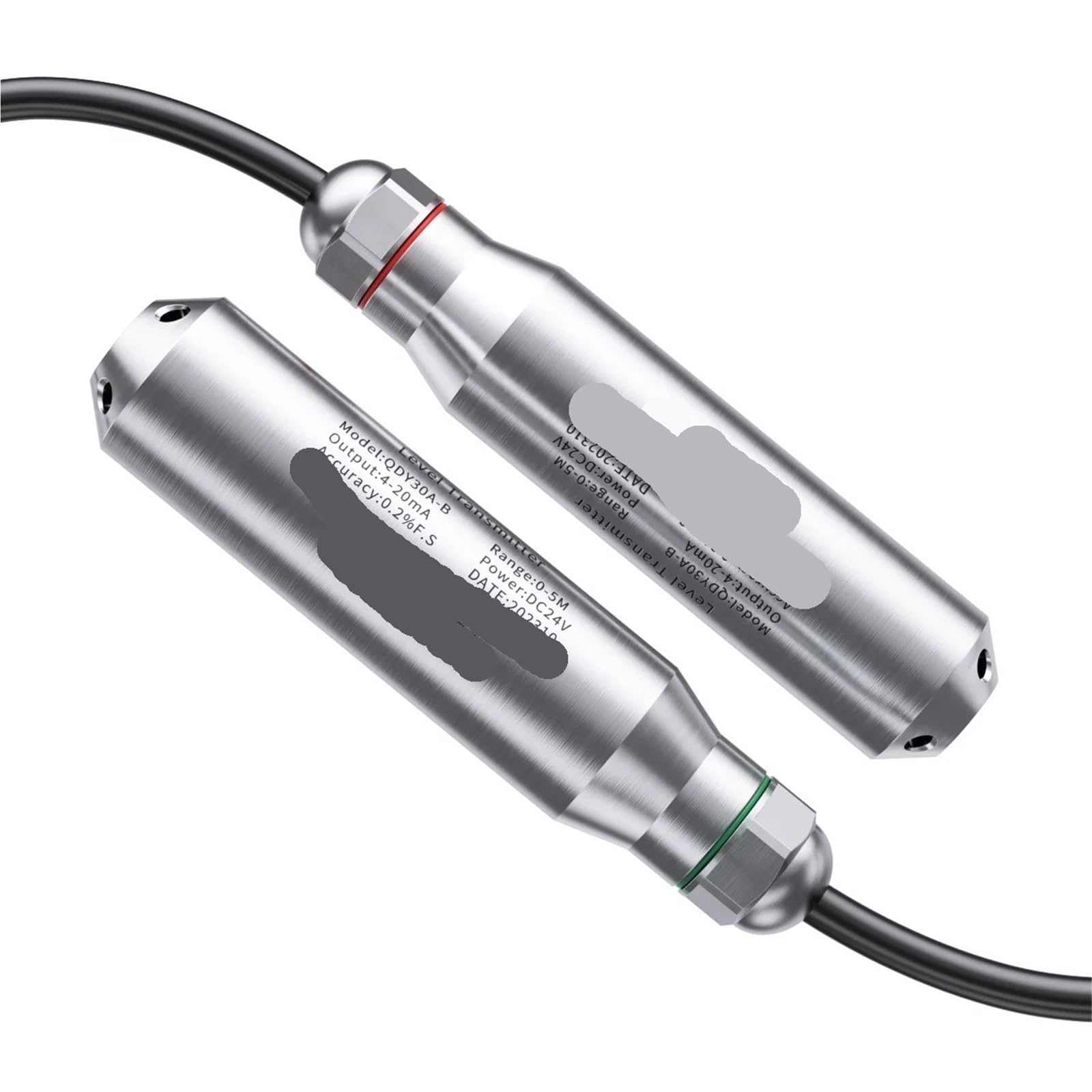 Transmisor de nivel sumergible 0-3,3 V 4-20mA Sensor de nivel hidrostático 5m 50m 100m 300m DC24V medidor transductor de líquido del tanque de agua(1M Range 1M Cable,RS485 Output)
