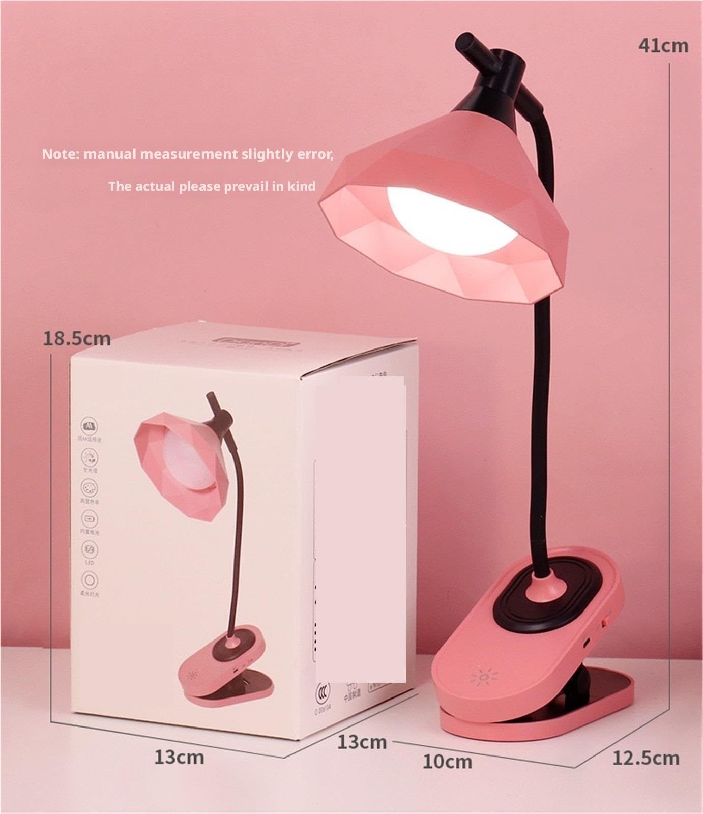 Lampara Escritorio para Oficina Lámpara De Escritorio Recargable con Abrazadera Y Control Táctil LED Regulable 3 Niveles Moderno Flexo Escritorio(Pink)