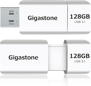 Gigastone Z60 128GB 2-Pack USB 3.2 Gen 1 Flash Drive, R/W 120/60 MB/s Ultra High Speed Pen Drive, Capless Retractable Design Thumb Drive, USB 2.0 / USB 3.0 / USB 3.1 Interface Compatible