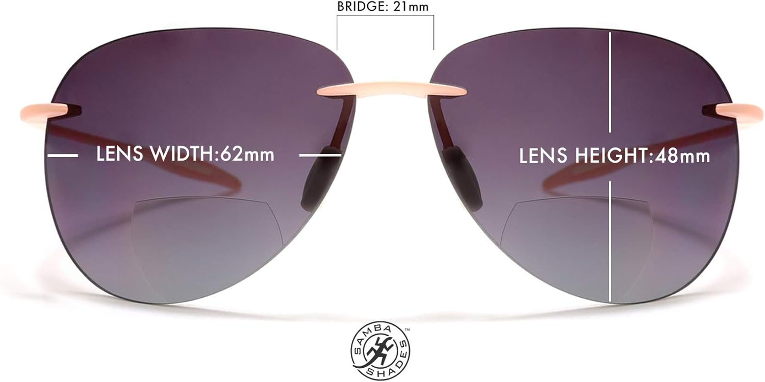 Maui Sports Pilot Bifocal Reading Sunglasses Ultra Flex TR90 Readers Under the Sun