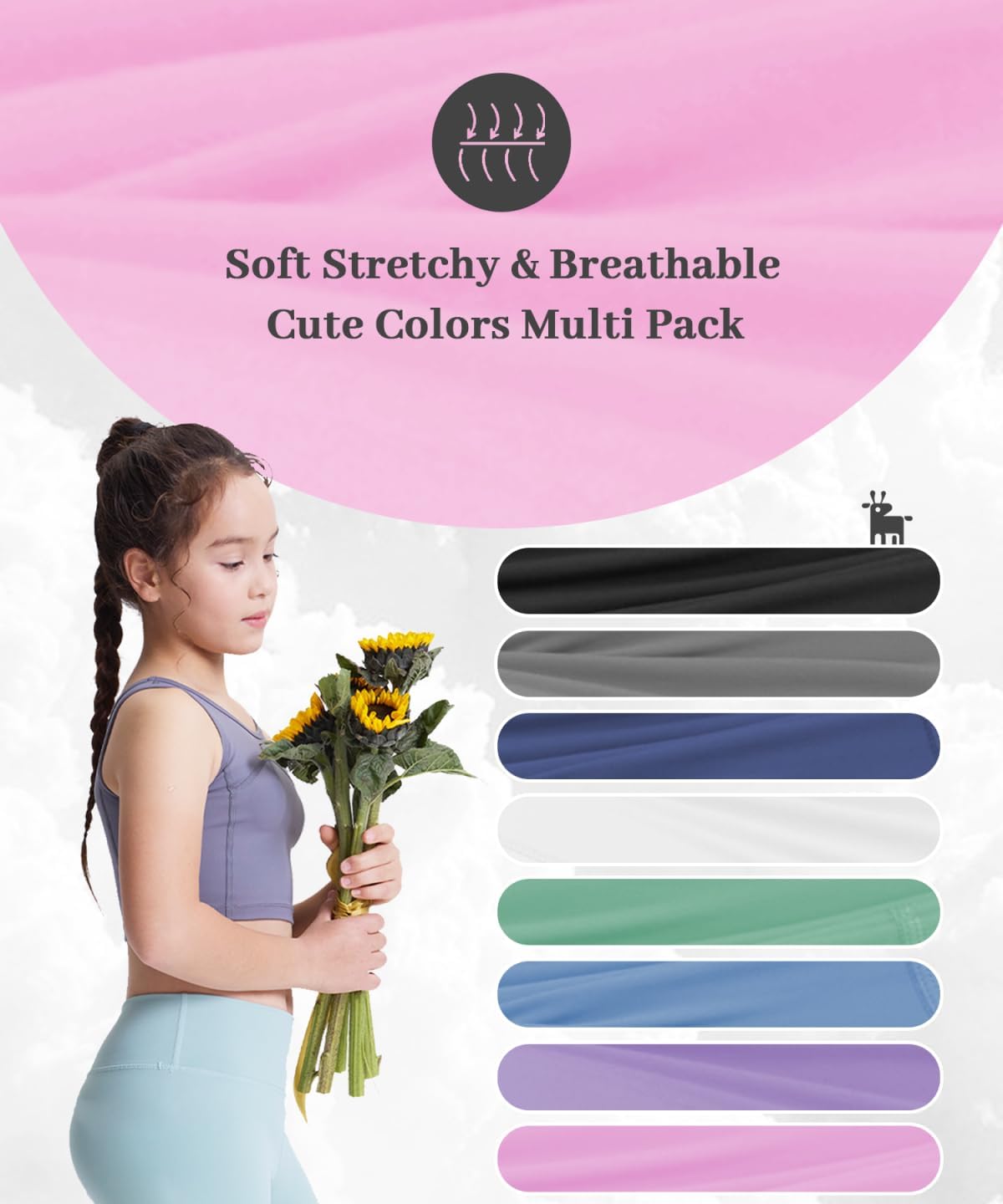 3 Pack Girls Athletic 4" Bike Shorts, High Waisted Workout Running Summer Yoga Short for Kids S-2XL - Image 5