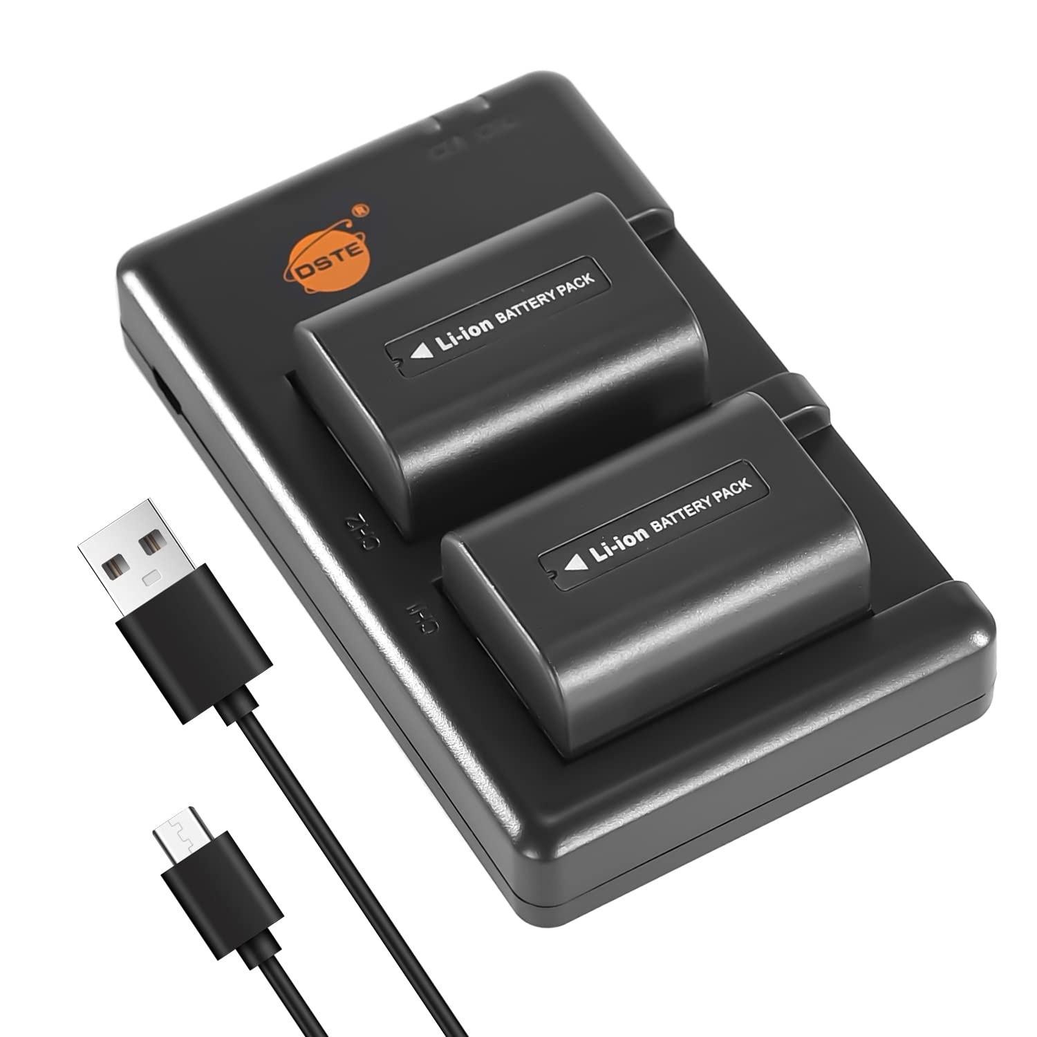 DSTE 2PCS NP-FV50 (1300mAh/7.4V) Batteria & Caricatore Compatibile per Sony HDR-CX380,HDR-CX430V,HDR-CX900,HDR-CX260V,HDR-CX580V,HDR-CX760V,HDR-PJ380,HDR-PJ430V