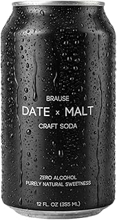 Brause Date x Malt German Craft Beverage, Award-Winning Premium Non-Alcoholic Stout/Porter/Malt Beer, Roasted Coffee + Caramel Chocolate, Zero Alcohol, Purely Natural Sweetness, Clean & Honest Ingredients, Luxury Design & Feel, 12-Pack of 12oz Cans