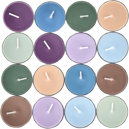 Sungmor Velas perfumadas de candelita 16 unidades, 100% cera de soja, sin humo, 4 aromas, 3-4 horas de combustión, para baño, fiesta, yoga,