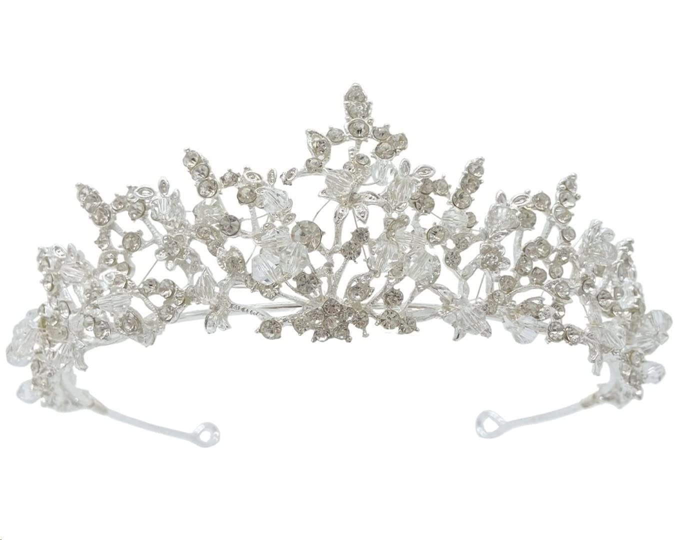 Zooma Corona de Cristal de Tiara para Novia, Diadema de Princesa, Corona de Tiara de Boda para Bodas, Fiestas de graduación, desfiles, Fiestas, cumpleaños