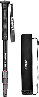 65-Inch Camera Monopod, 5 Sections Aluminum Travel Monopod for Canon Nikon Sony DSLR Cameras Video Camcorder, Compact Portable Monopod Lightweight Walking Trekking Stick（E-222）