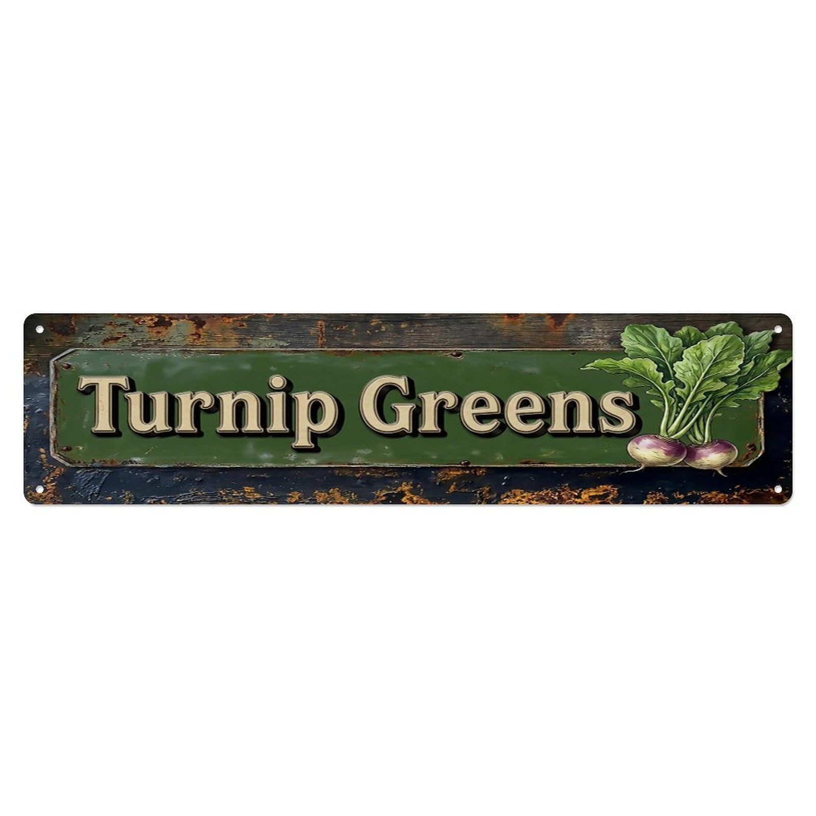 Vintage Turnip Greens Nutritious Farmhouse Metal Tin Sign