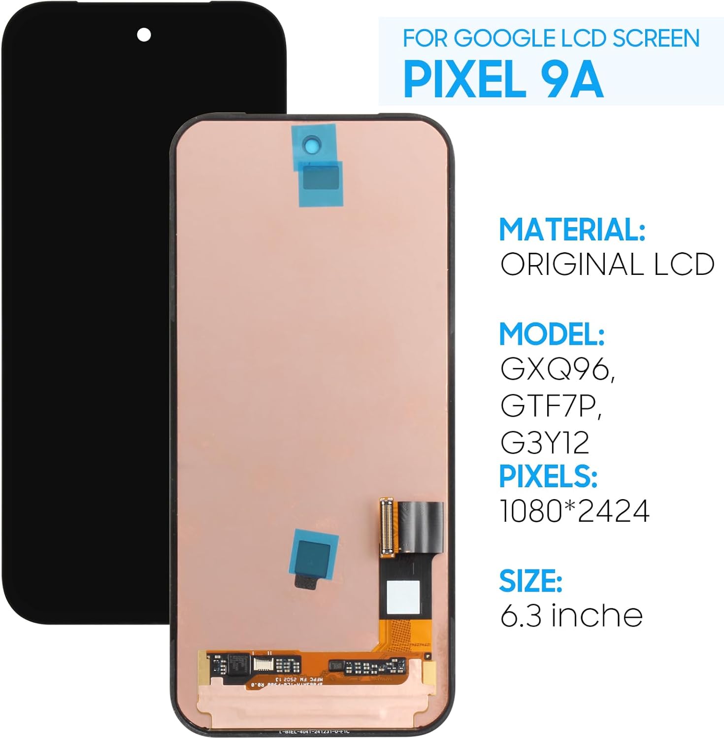 Original for Google Pixel 9a Screen Replacement GXQ96, GTF7P, G3Y12 6.3" LCD Display Touch Digitizer Assembly with Tools