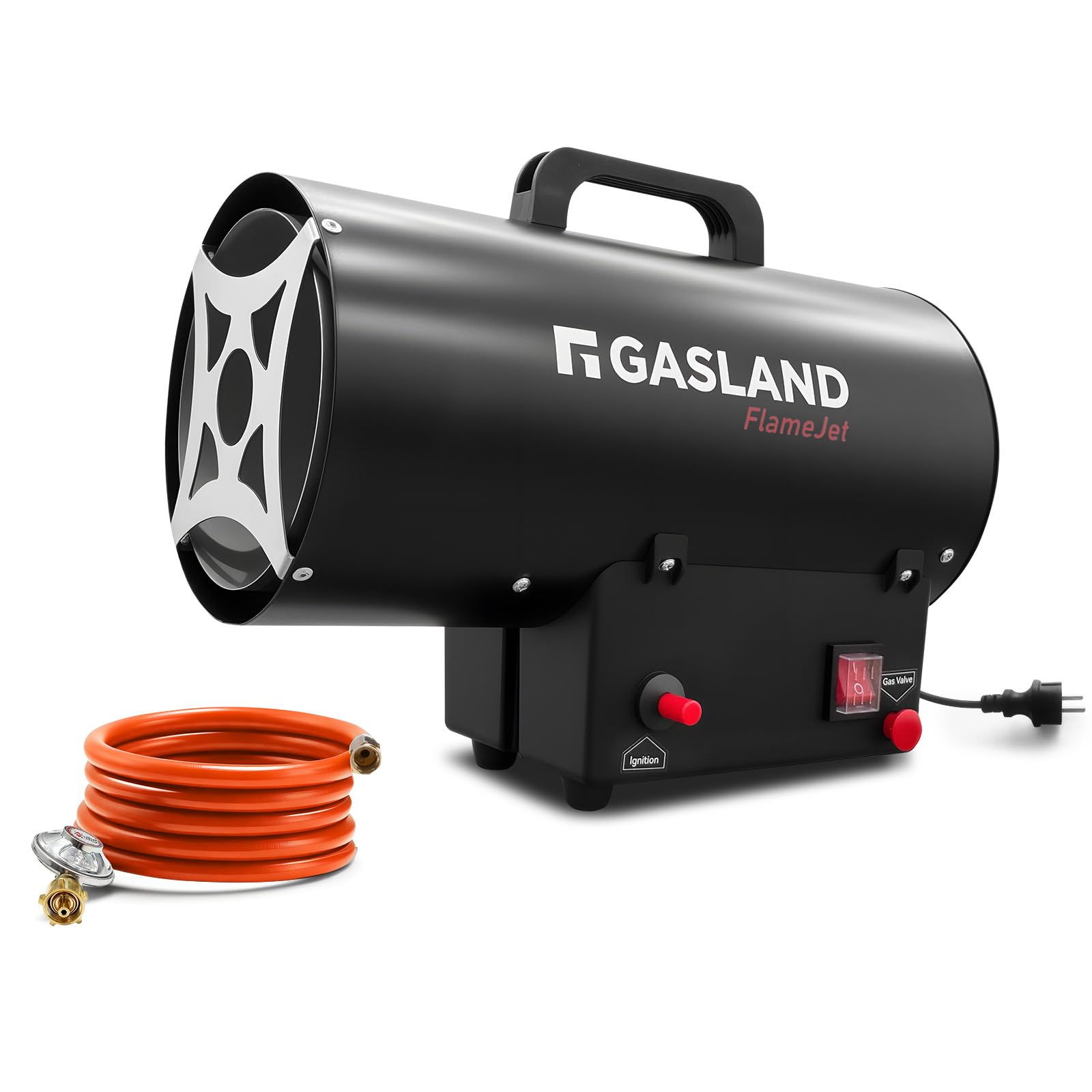 GASLAND FlameJet 15 kW Gas Heizstrahler mit 700 mbar Druckreduzierventil,Outdoor Gasheizgerät, Konvektionsheizung, Turbogebläse, Überhitzungsschutz