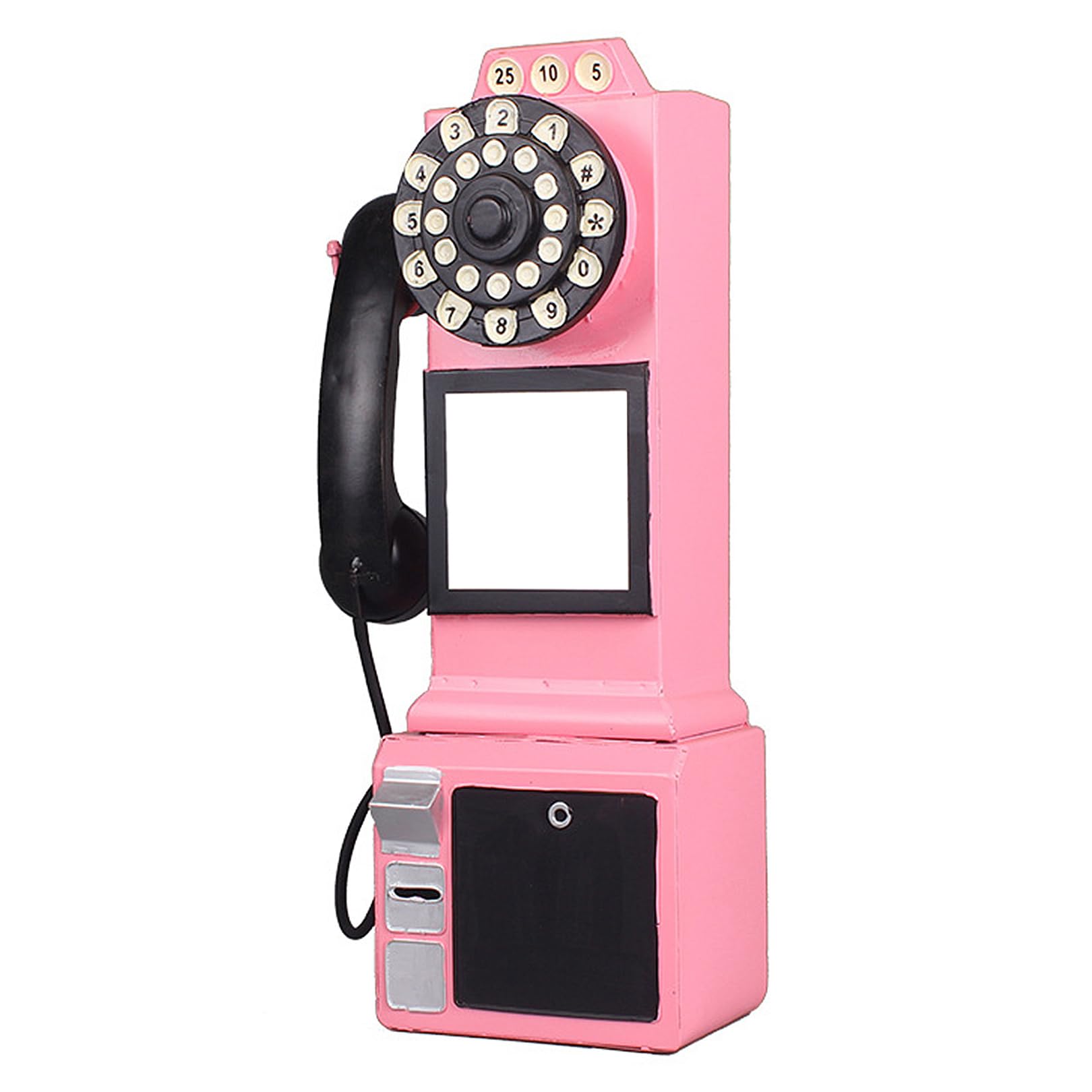 Téléphones décoratifs muraux antiques avec modèle téléphone à cadran rotatif rose