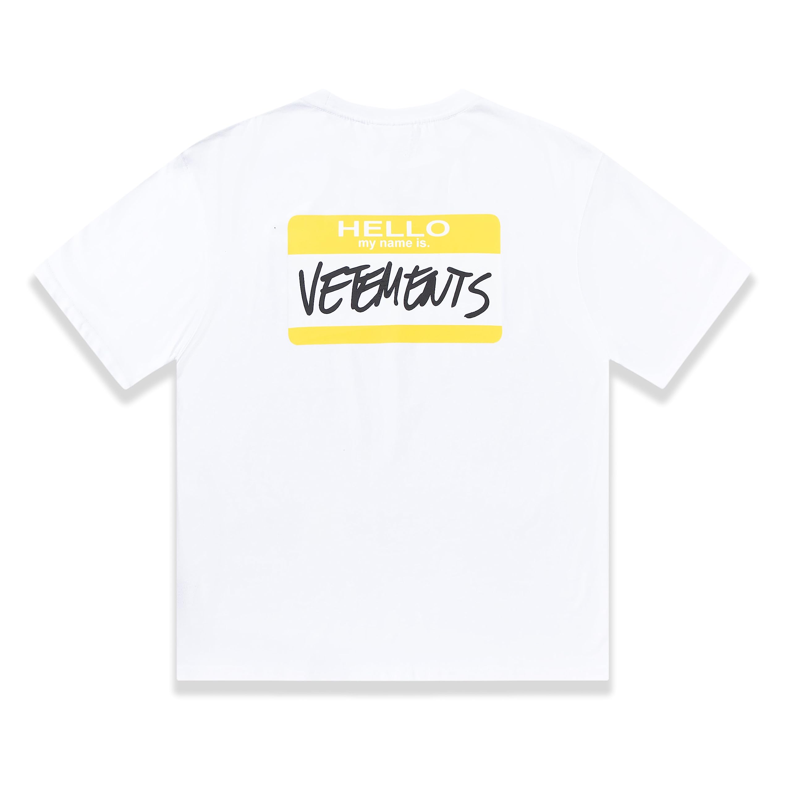 VETEMENTS Hello My Name Is Tシャツ ホワイト M 2023ss Hello My Name Is Vetements T-Shirt Men Women 1:1 Oversized