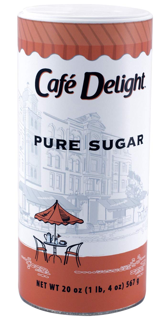 Cafe Delight Granulated Sugar Canister, 20 Oz (Pack of 6