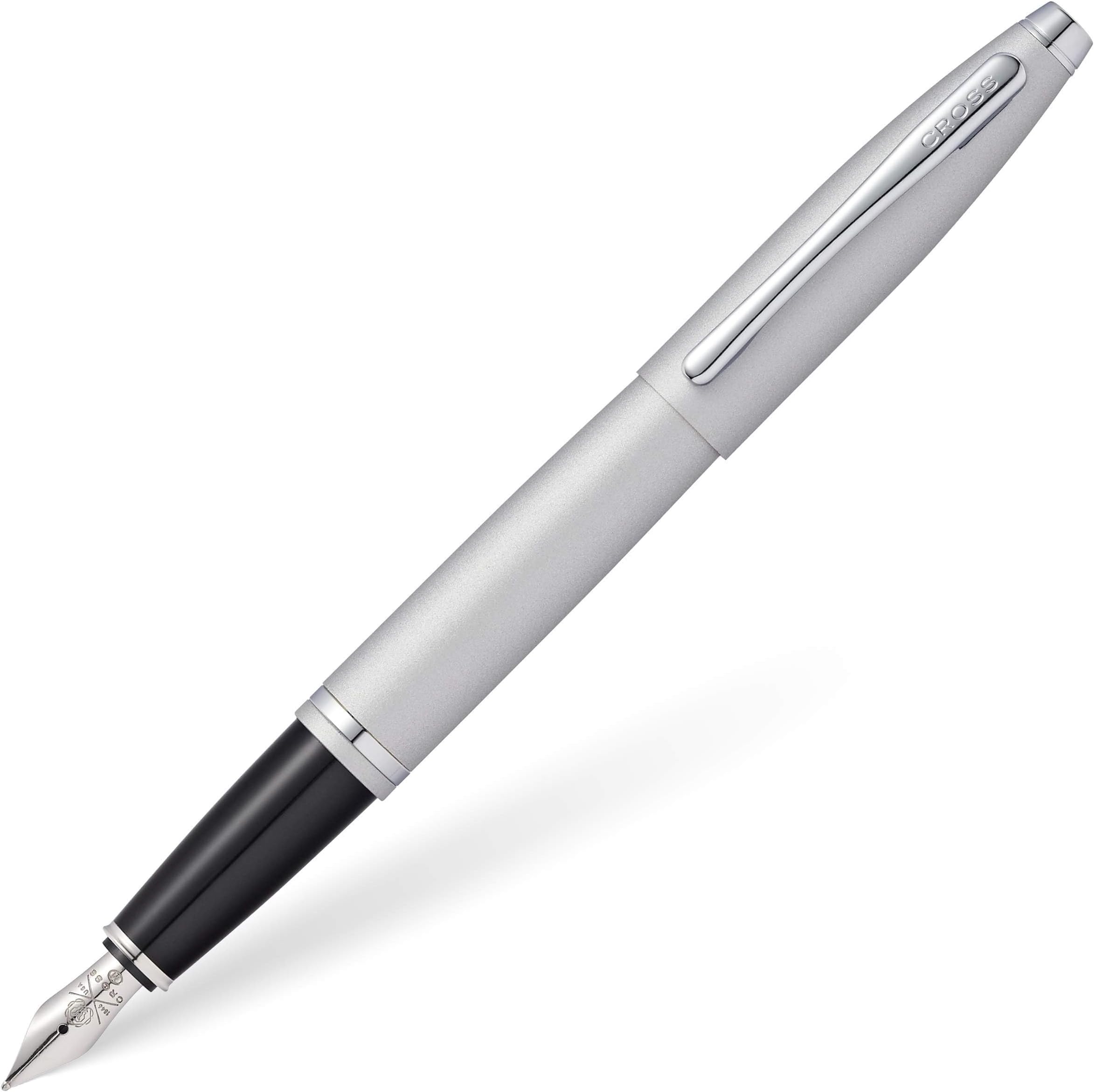 Calais Refillable Fountain Presented in a Luxury Gift Box - Medium Point, Black Ink, Satin Chrome