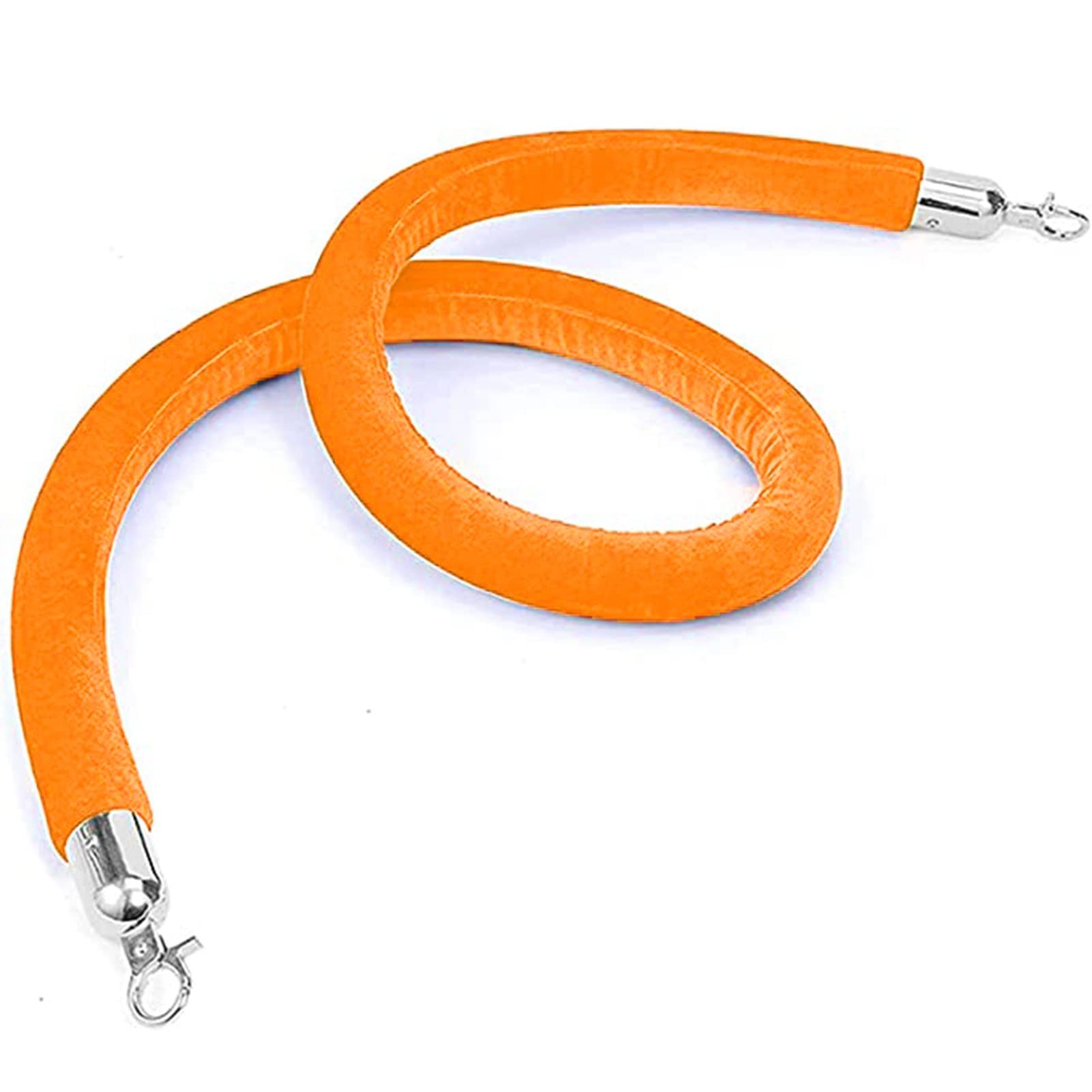 Aioneer Retractable Stanchion Posts With Silver Clasps, Queue Management Barrier Ropes For Crowd Control - Red For Events And Grand Openings-Orange-1.2m
