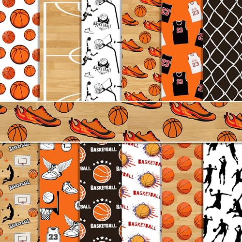 Basketball Scrapbook Paper 12x12, Sports & Hoops Patterns