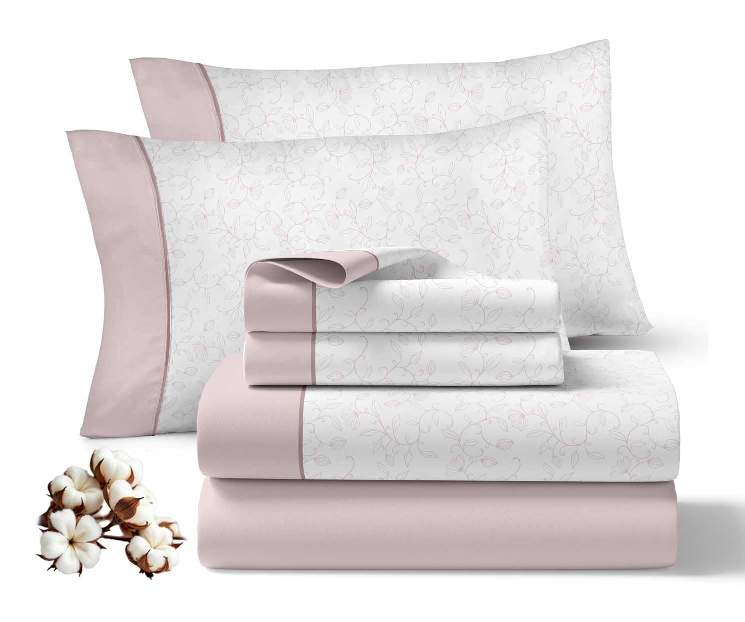 Juego de Sabanas 160x200CM 4 Piezas 100% Algodón 144 Hilos Ajuste preciso colchon 30CM Suaves Transpirables Lavables Diarias Cama Ropa Hogar Serenity Maquillaje 2 Fundas Almohada
