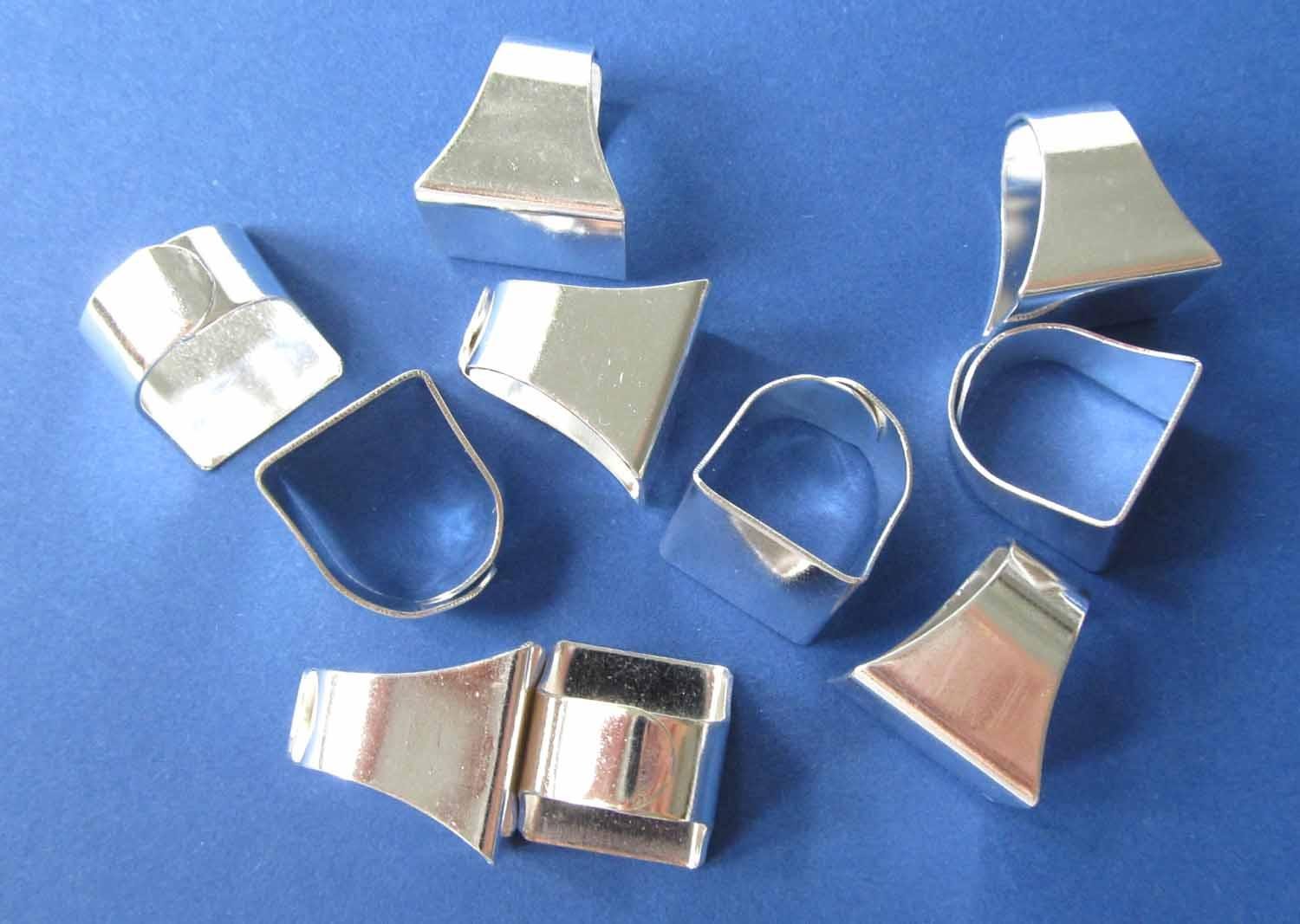 10X Ring Shank Findings Rings Settings Jewelry Supply Miniblings Silver Plated Angular, multicoloured, verstellbar, Platte: 17mm x 20mm - Image 3