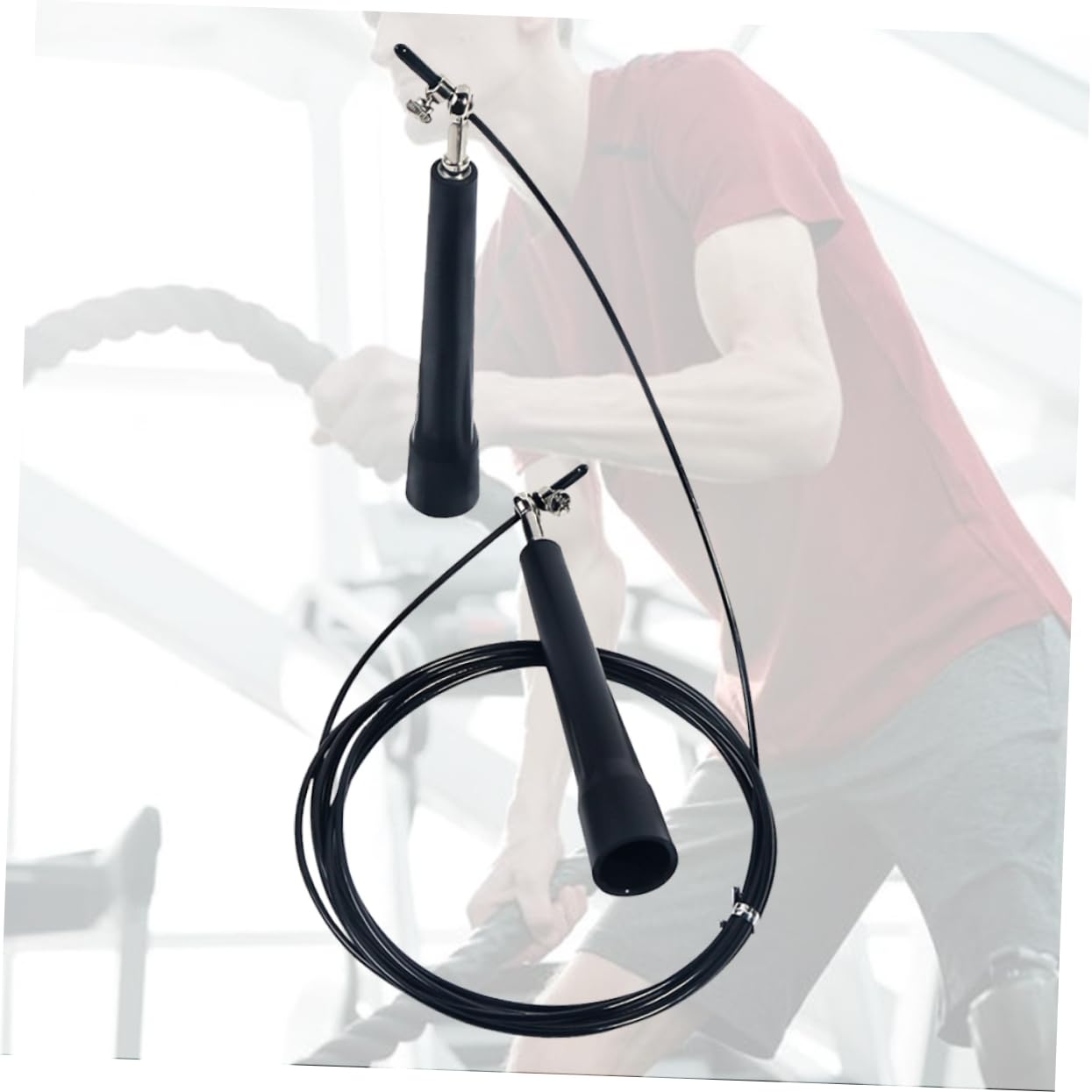 TOYANDONA Cuerda De Salto De Velocidad Salta La Cuerda Pesada Mangos Cable De Gimnasio Mango De Cuerda De Salto De Atletismo Saltar Cuerdas para Hacer Ejercicio Gimnasia SOGA Negro
