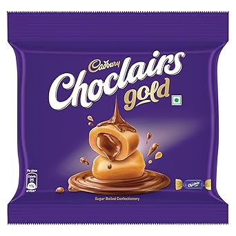 Cadbury Choclairs Chocolate Gold Candy, 137 G|25 Pieces - 5.5 Gram Each - image, photos