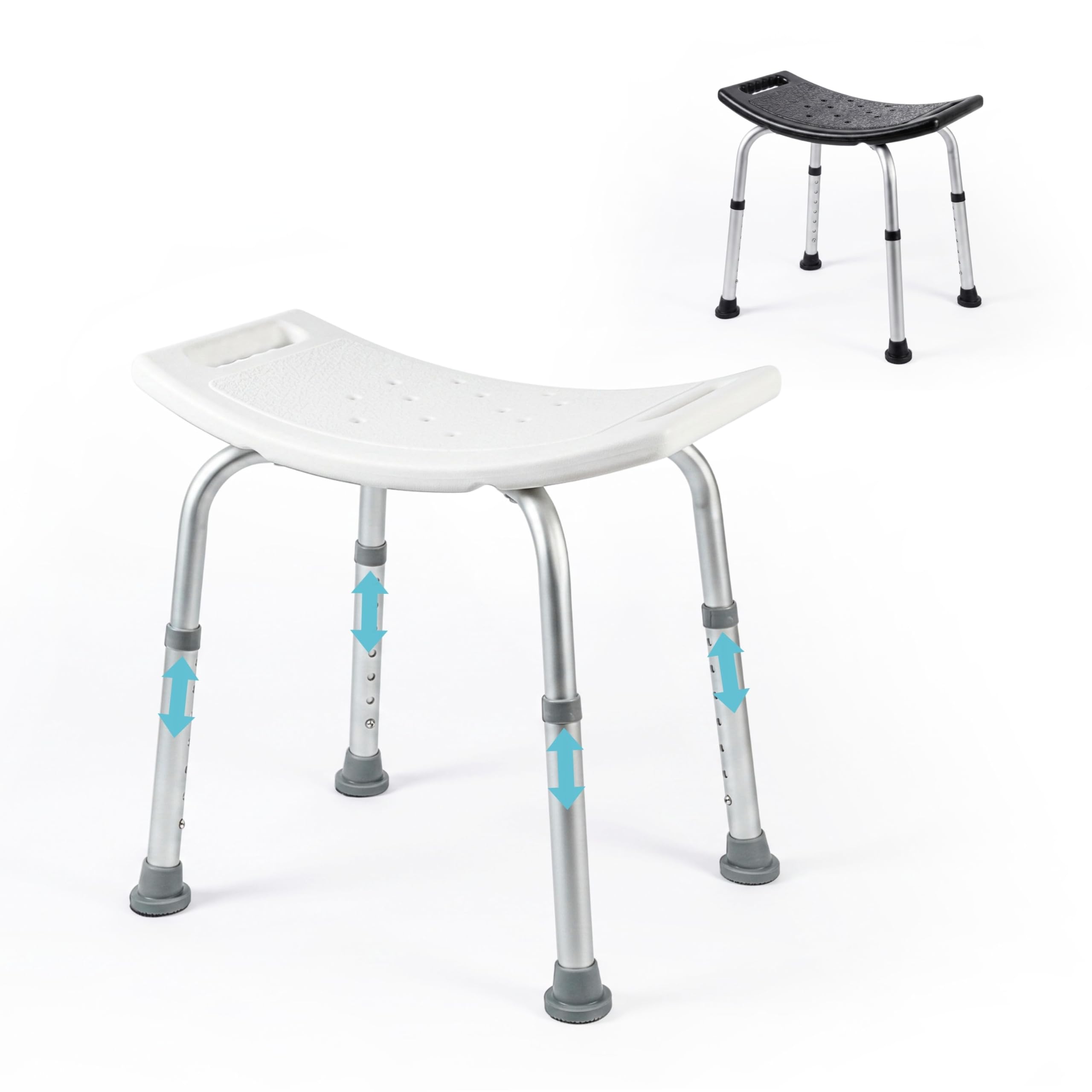 Mobiclinic Bath and Shower Stool, Adjustable Height, Non-Slip and Ergonomic Seat, Aluminium and PVC, Model: San Fermín-image-20
