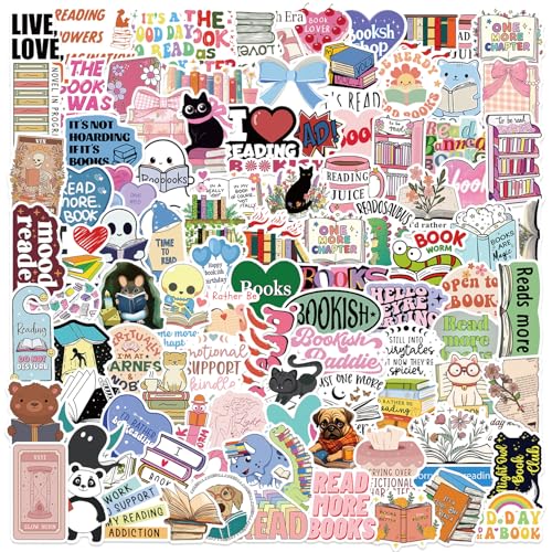 100pcs Book Stickers for Kindle, Bookish Reading Stickers for Laptop, Booktok Book Lover Clear Vinyl Case Gifts Accessories for Teens Adults - image 1