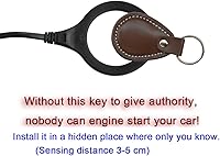 Vista 5 de BANVIE Kit de encendido RFID para coche, sistema de botón de arranque de motor sin llave con llave de cuero, protección de arranque de doble capa