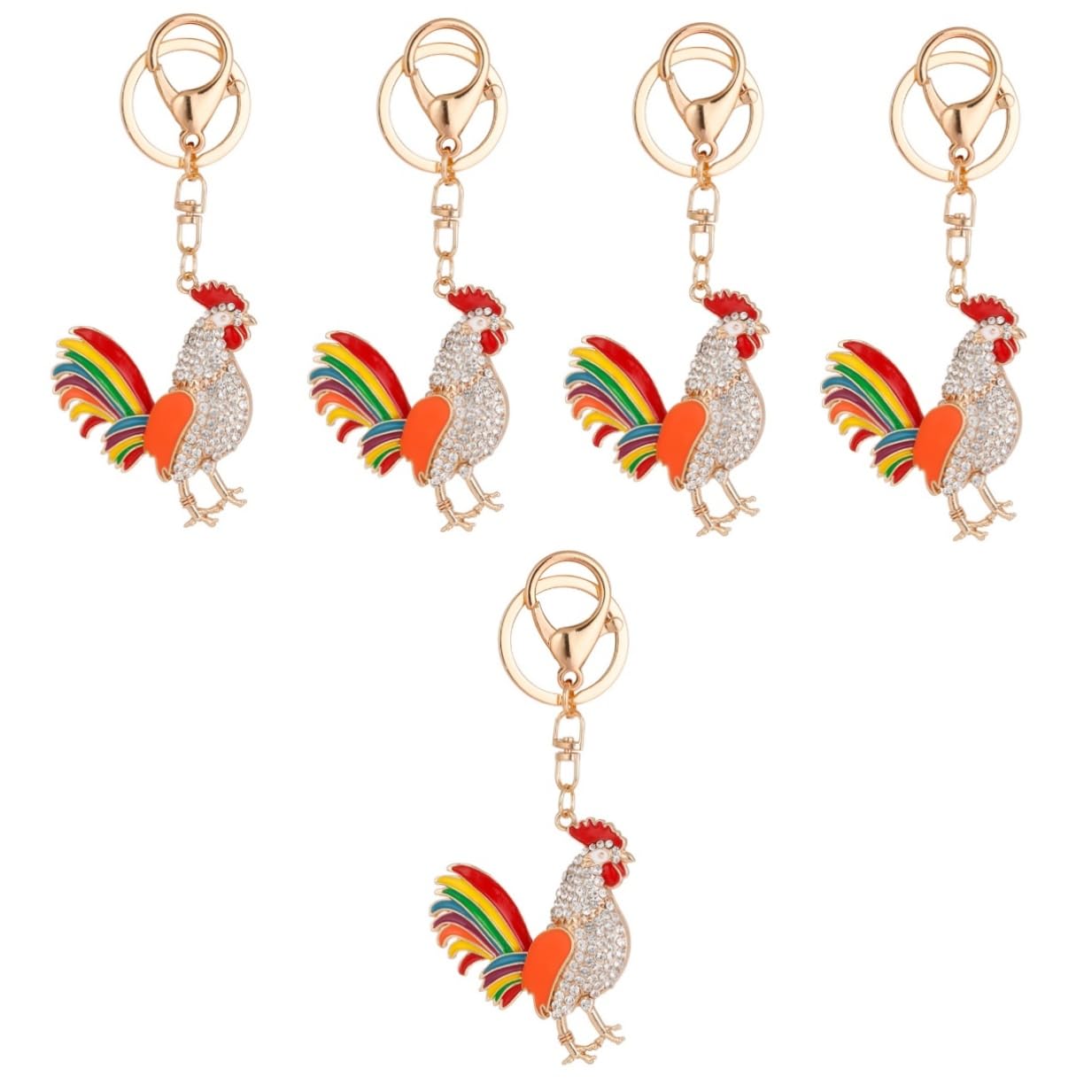 Homoyoyo Hahn-schlüsselanhänger Schlüsselanhänger Süß Flauschiger Hahnschlüssel Karte Mit Etiketten Anhänger Makramee Zubehör Metall