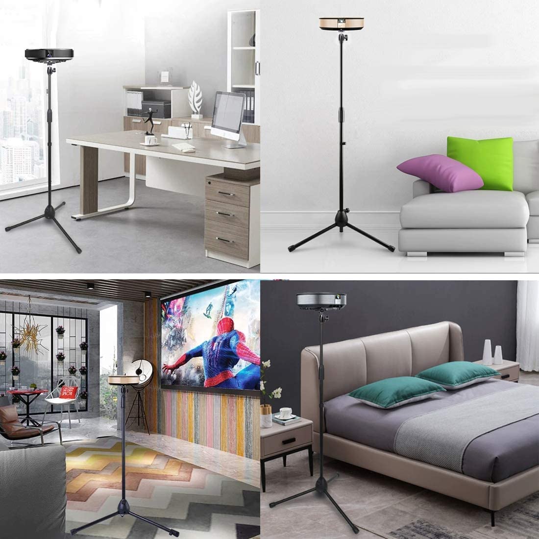 Amazon.co.jp: アップグレードミニプロジェクター三脚スタンド、調節