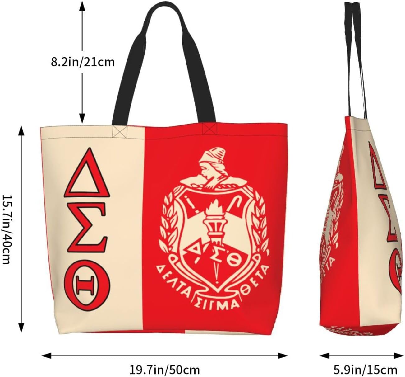 Sorority Paraphernalia Gifts for Women, Large Capacity Shopping Tote Bag, Commemorative Sisterhood Gift & Everyday Carryall