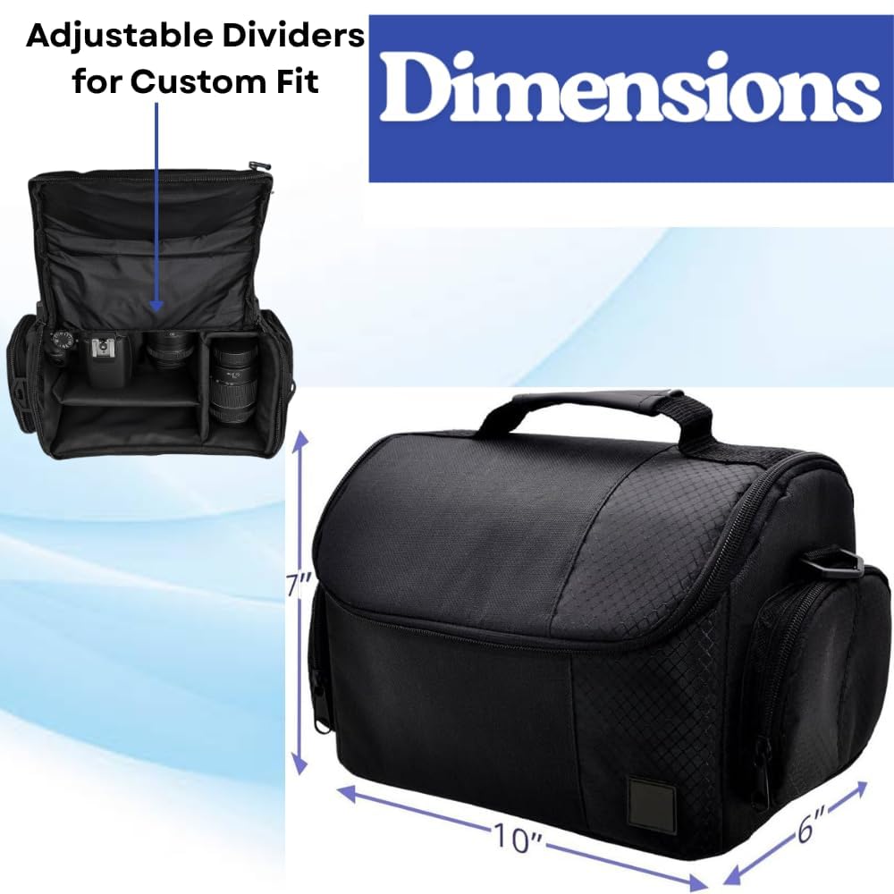 Deluxe Large Digital Camera / Video Padded Carrying Bag / Case for Nikon, Sony, Pentax, Olympus Panasonic, Samsung, and Canon DSLR Cameras & eCostConnection Microfiber Cloth