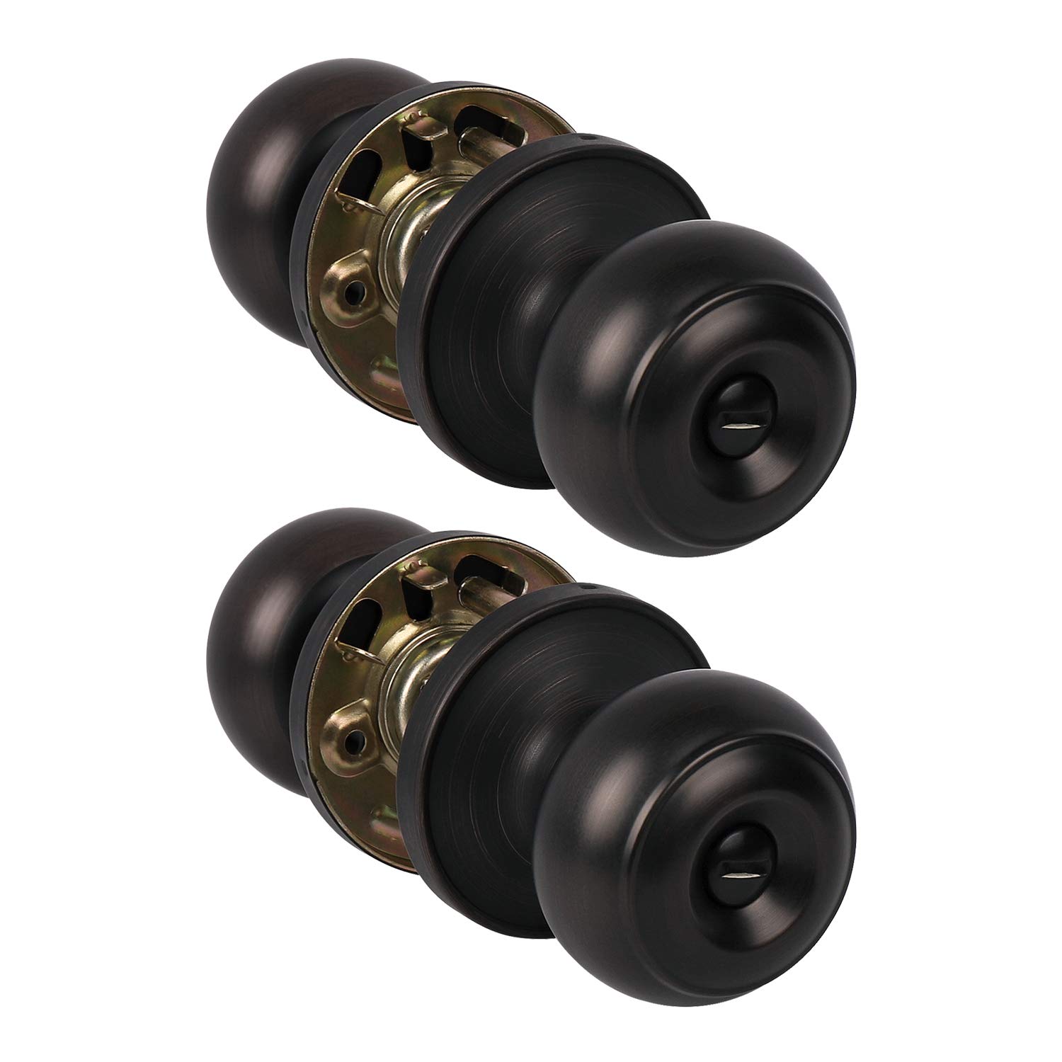 Privacy Door Knobs with Lock - Brushed Nickel -13
