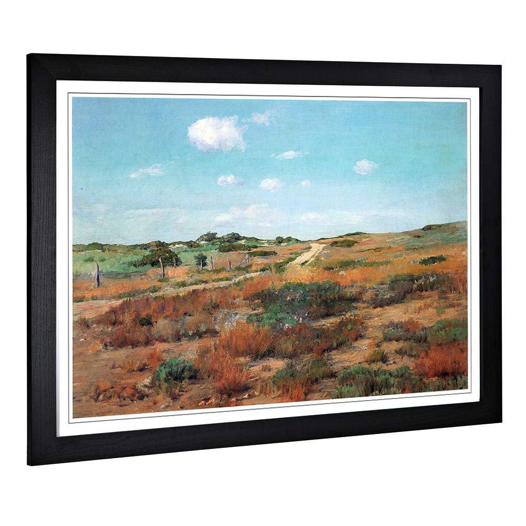 Big Box Art Framed Print of William Merritt Chase Shinnecock Hills Design | Wall Art Picture | Home Decor for Kitchen, Living Room, Bedroom, Hallway, Black, A2 / 24.5x18 Inch / 62x45cm