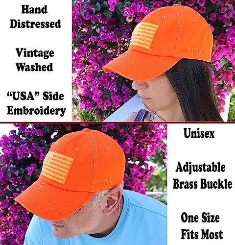 Image of Antourage American Flag Unisex Baseball Hat for Men and Women | USA Flag Mesh Snapback Flat Visor Cap + 2 Patriotic Patches
