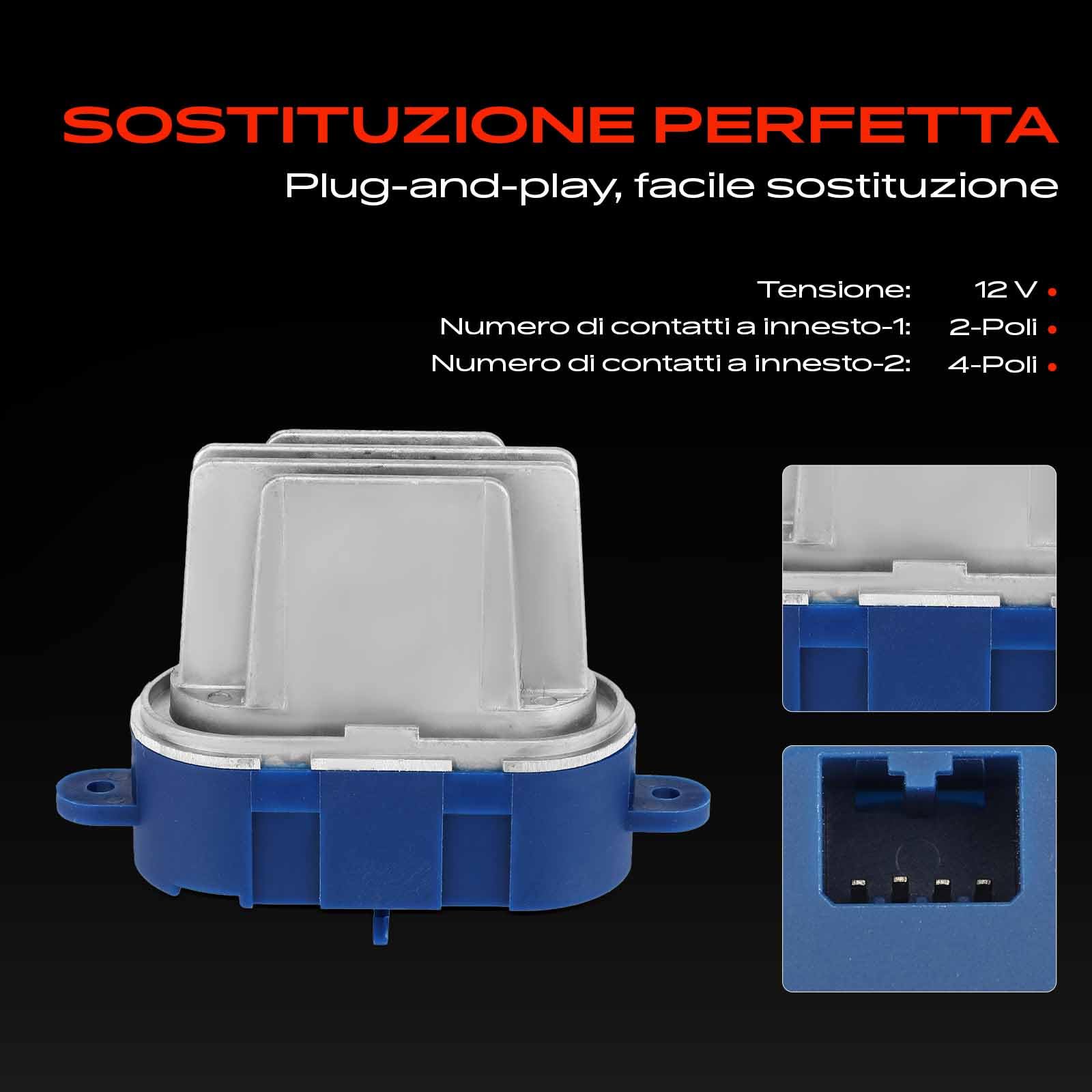 Frankberg Resistenza riscaldante Regolatore del ventilatore 2+4-Poli Compatibile con Laguna II BG0/1 159 939 159 Sportwagon 939 GT 937 Brera 939 Replace# 52488338