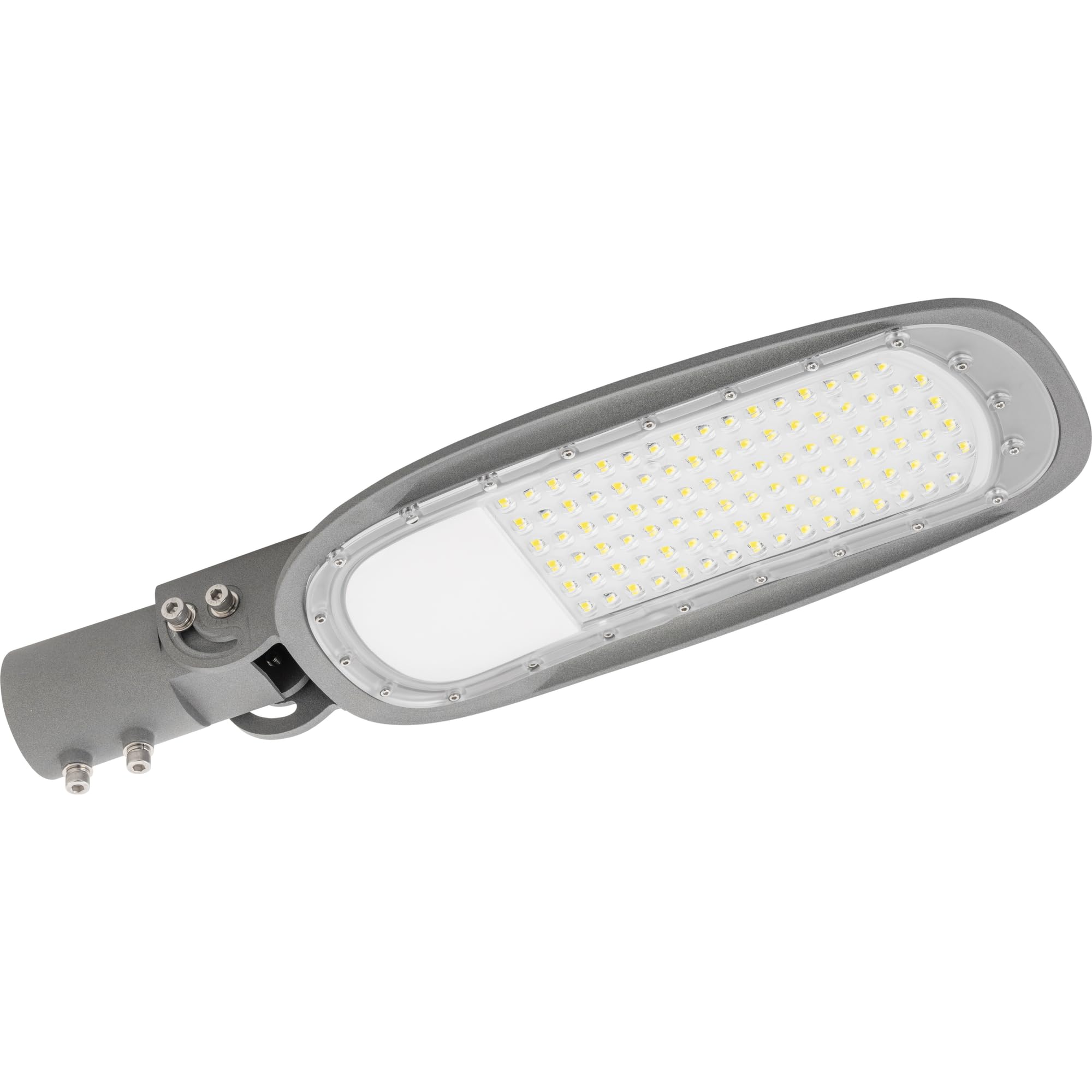 GTV INDIANA 60W, 7800lm, światło neutralne 4000K, IP65, regulowany wspornik, ochrona przeciążeniowa, oświetlenie drogowe i parkingowe, aluminium szare