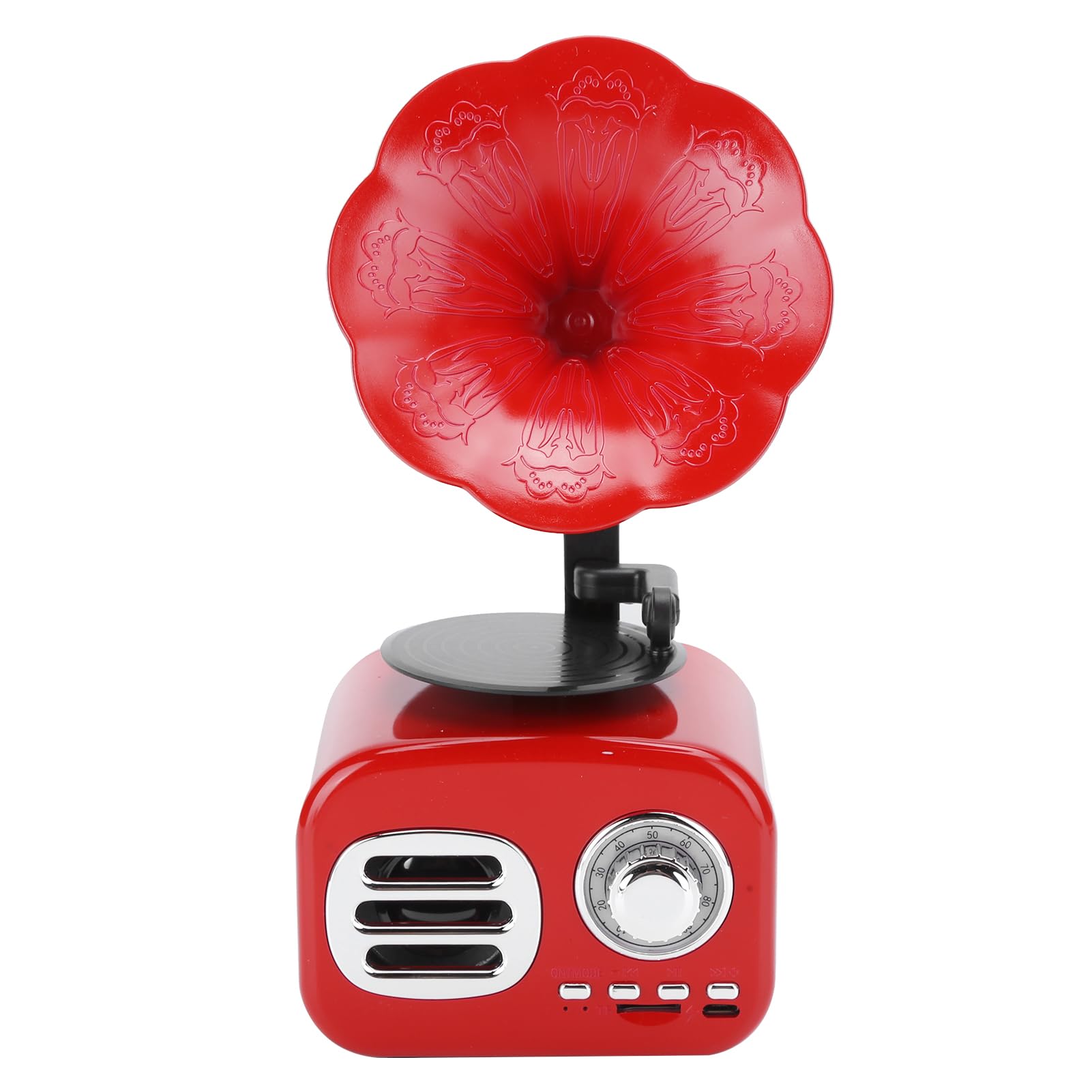 Portable Speaker, Retro Mini Loudspeaker with Wide Compatibility and Excellent Sound Quality, for Travel and Outdoor Use (Red)
