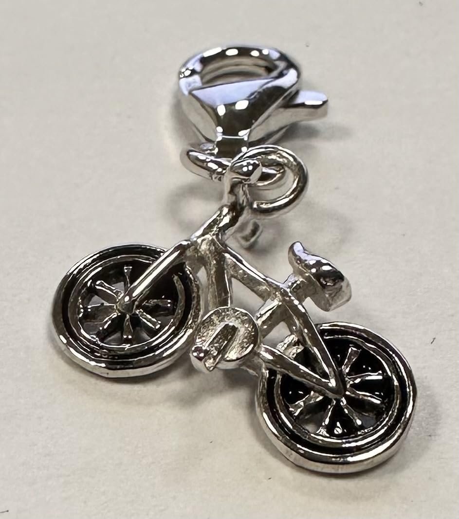 Quiges Charm con Cierre Plateado Bicicleta Abalorios Joyería de Mujer