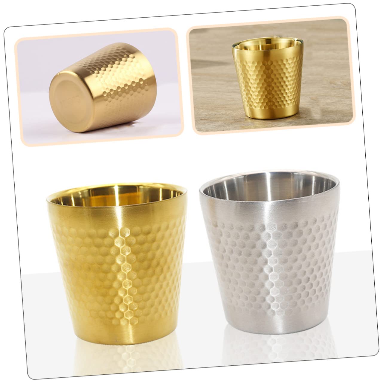 MAGICLULU 4piezas Tazón De Afeitar Inoxidable y Resistente Al Agua Para Jabón Afeitar Para Barberías y Doméstico