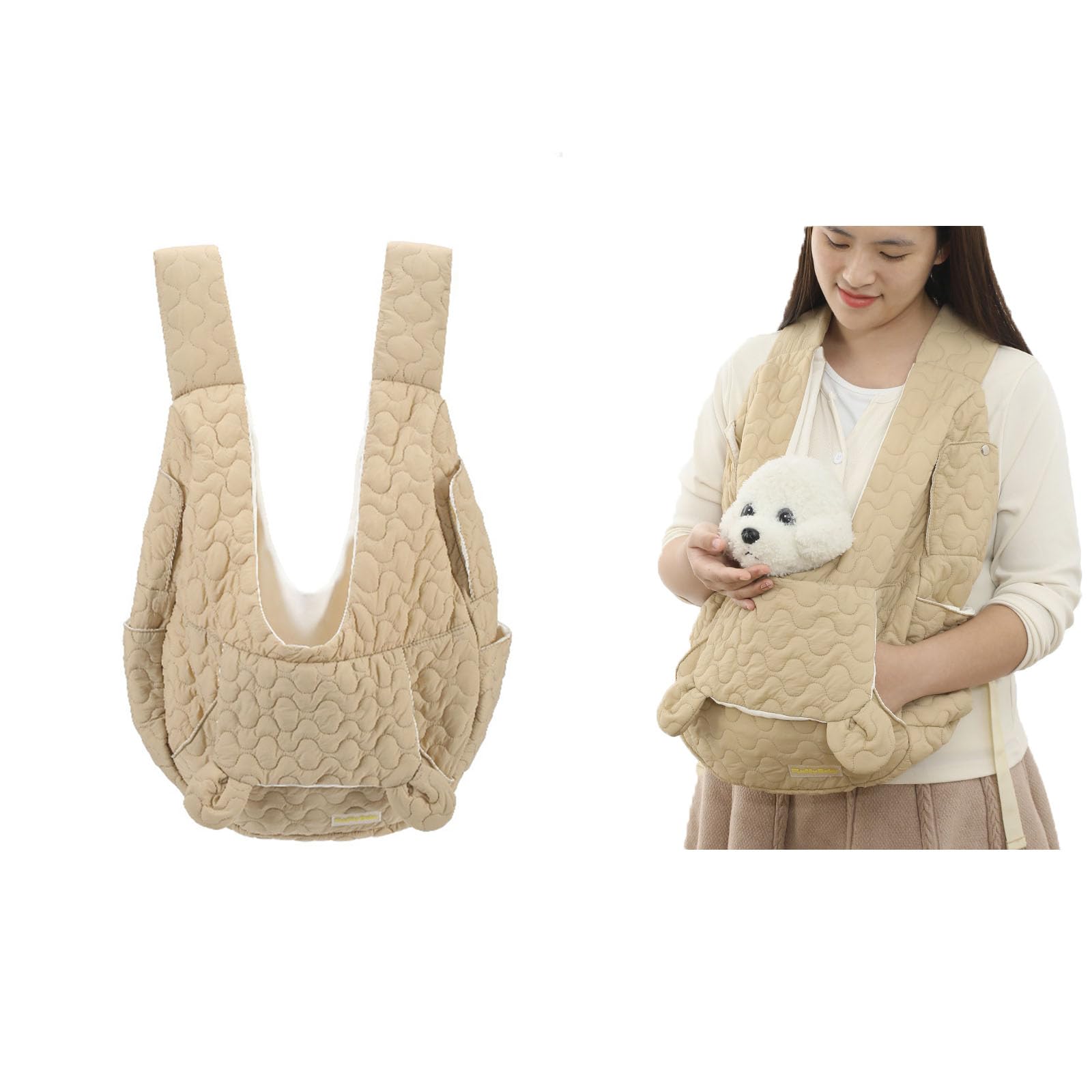 QOHAK Pet Dog Carrier Backpack Small Dog Front Backpack Ventilated Cat Dog Travel Backpack with Pockets for Outdoor Use