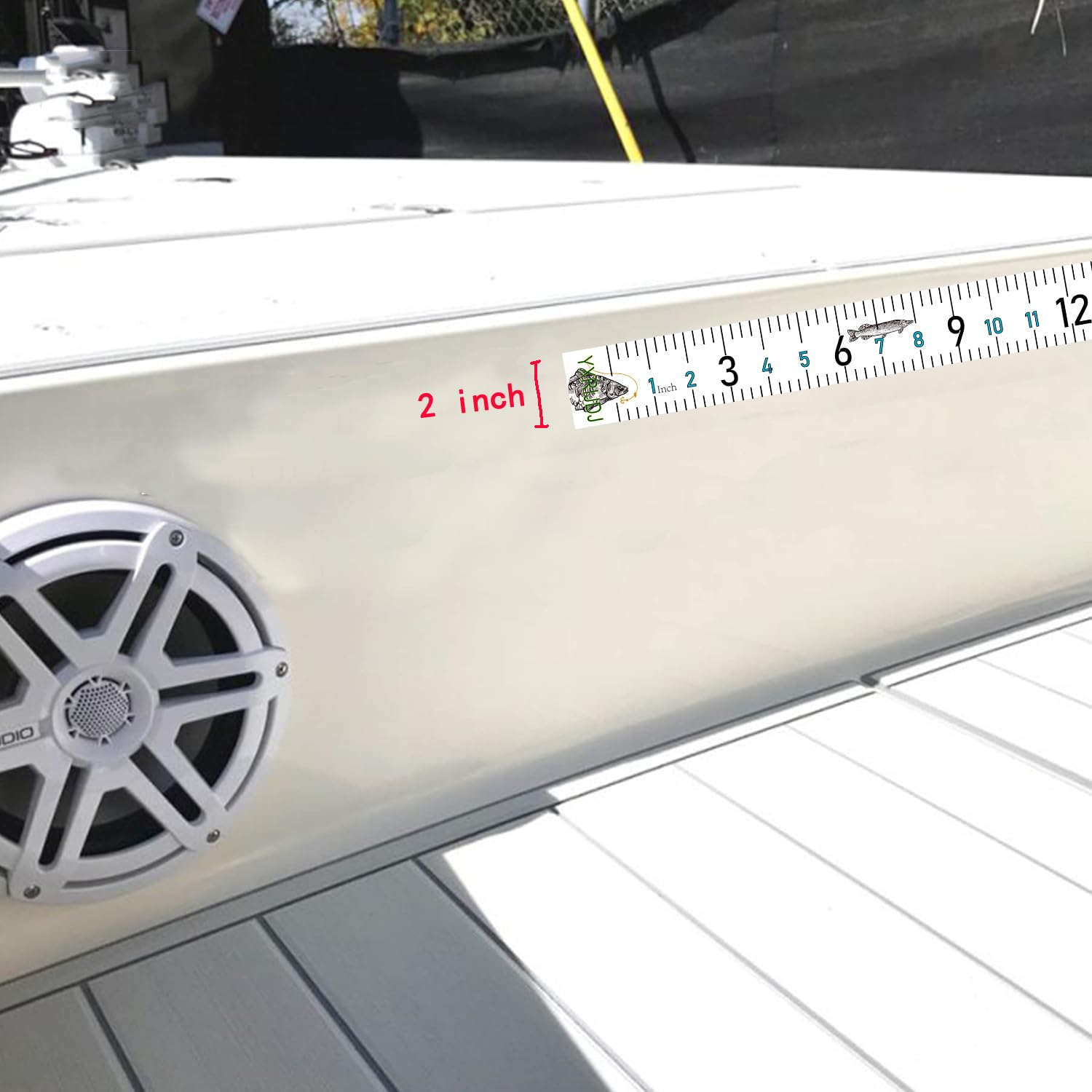 Cinta métrica de pescado de 51 pulgadas para barco, 3 unidades, impermeable, autoadhesiva, regla de pesca para barco, caña de pescar, kayak, accesorios para banco de trabajo más fresco (regla blanca)