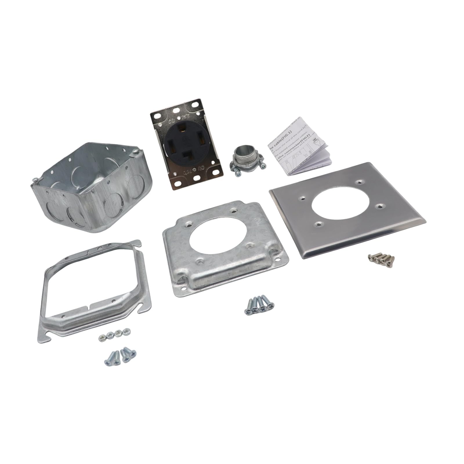 30.0A NEMAs 14 30R Electrical Outlet Box Installation Set With Square Junctions Box And Cover Plate For Applications Cover Plate Outlet Box