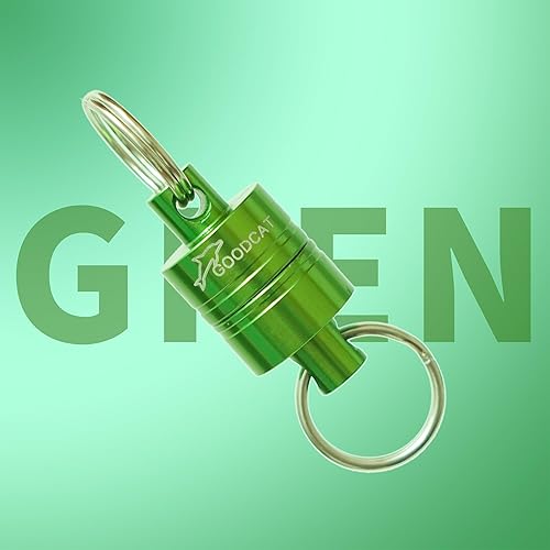 Miniatura 3 de GOODCAT Llavero magnético más fuerte de liberación de red magnética con mosca, retractor de clip magnético con mosquetón retráctil
