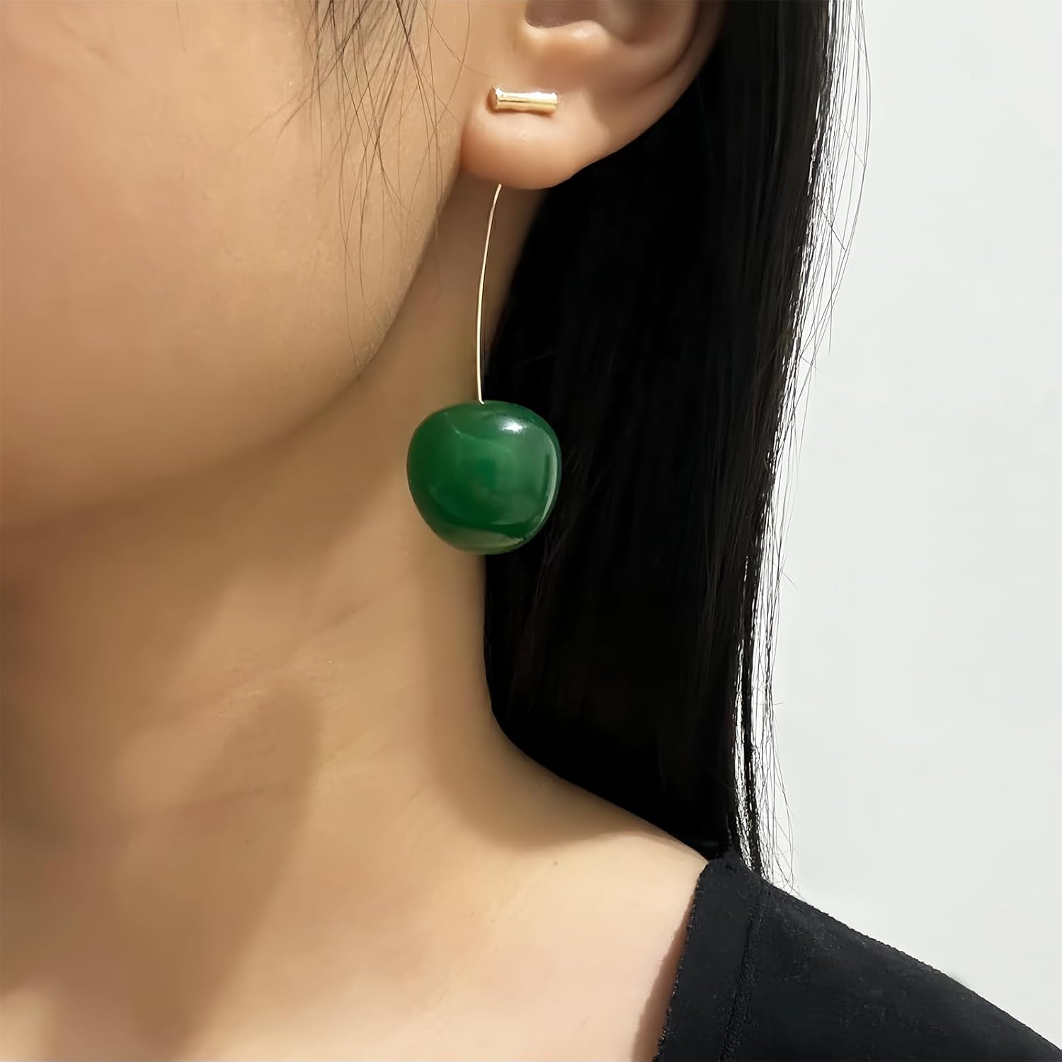 Cherry Earrings for Women Fun Fruit Drop Dangle Earrings Cute 3D Red Jewelry Unique Fruit Charm Jewelry for Women - Image 2